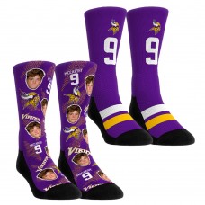 Unisex Minnesota Vikings J.J. McCarthy Rock Em Socks Player Football Guy Two-Pack Crew Sock Set