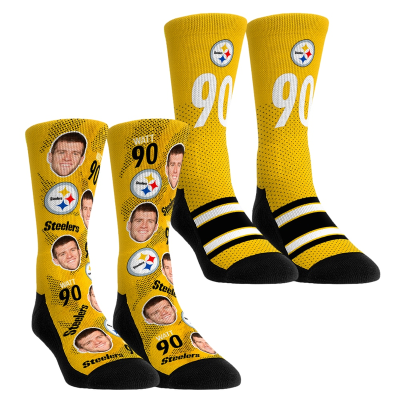 Носки Unisex Pittsburgh Steelers T.J. Watt Rock Em Football Guy Two-Pack Crew Set