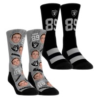 Unisex Las Vegas Raiders Brock Bowers Rock Em Socks Player Football Guy Two-Pack Crew Sock Set