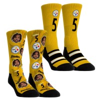 Unisex Pittsburgh Steelers Jalen Ramsey Rock Em Socks Player Football Guy Two-Pack Crew Sock Set