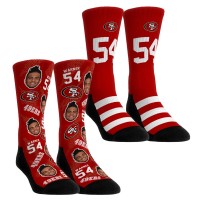 Unisex San Francisco 49ers Fred Warner Rock Em Socks Player Football Guy Two-Pack Crew Sock Set