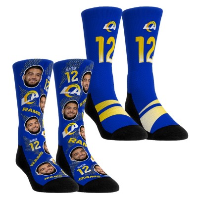 Puka Nacua Los Angeles Rams Rock Em Socks Unisex Player Football Guy Two-Pack Crew Sock Set