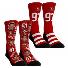 Unisex San Francisco 49ers Nick Bosa Rock Em Socks Player Football Guy Two-Pack Crew Sock Set