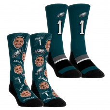 Подростковая Philadelphia Eagles Jalen Hurts Rock Em Socks Player Football Guy Two-Pack Crew Sock Set