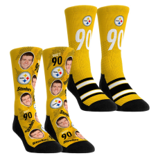 Детские носки Pittsburgh Steelers T.J. Watt Rock Em Football Guy Two-Pack Crew Set