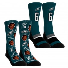 Подростковая Philadelphia Eagles DeVonta Smith Rock Em Socks Player Football Guy Two-Pack Crew Sock Set