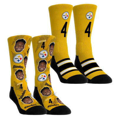 Детские носки Pittsburgh Steelers DK Metcalf Rock Em Football Guy Two-Pack Crew Set