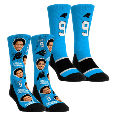 Детские носки Carolina Panthers Bryce Young Rock Em Football Guy Two-Pack Crew Set