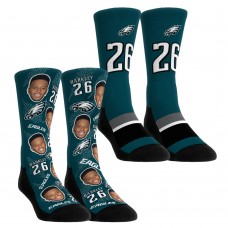 Подростковая Philadelphia Eagles Saquon Barkley Rock Em Socks Player Football Guy Two-Pack Crew Sock Set