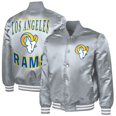 Los Angeles Rams G-III Sports by Carl Banks Adaptive Full-Snap Varsity Jacket - Gray