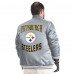 Pittsburgh Steelers G-III Sports by Carl Banks Gray Adaptive Full-Snap Varsity Jacket