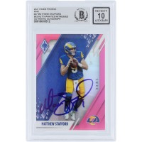 Matthew Stafford Los Angeles Rams Autographed 2021 Panini Phoenix Pink #47 #/199 Beckett Fanatics Witnessed Authenticated 10 Card