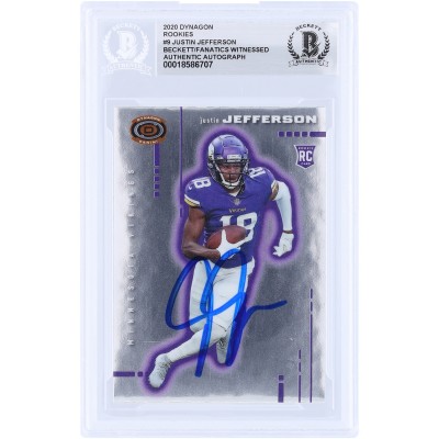 Justin Jefferson Minnesota Vikings Autographed 2020 Panini Chronicles Dynagon #D-9 Beckett Fanatics Witnessed Authenticated Rookie Card