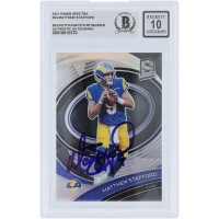 Matthew Stafford Los Angeles Rams Autographed 2021 Panini Spectra #54 #/149 Beckett Fanatics Witnessed Authenticated 10 Card