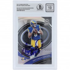 Matthew Stafford Los Angeles Rams Autographed 2021 Panini Spectra #54 #/149 Beckett Fanatics Witnessed Authenticated 10 Card