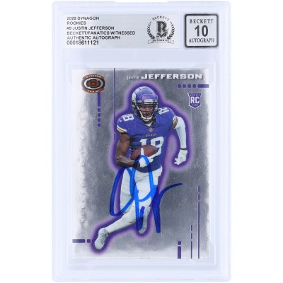 Justin Jefferson Minnesota Vikings Autographed 2020 Panini Chronicles Dynagon #D-9 Beckett Fanatics Witnessed Authenticated 10 Rookie Card