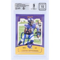 Justin Jefferson Minnesota Vikings Autographed 2020 Panini Classics #CL-13 Beckett Fanatics Witnessed Authenticated 9/10 Rookie Card