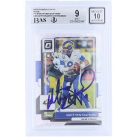 Matthew Stafford Los Angeles Rams Autographed 2022 Panini Donruss Optic Wave #115 #/300 Beckett Fanatics Witnessed Authenticated 9/10 Card