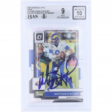 Matthew Stafford Los Angeles Rams Autographed 2022 Panini Donruss Optic Wave #115 #/300 Beckett Fanatics Witnessed Authenticated 9/10 Card