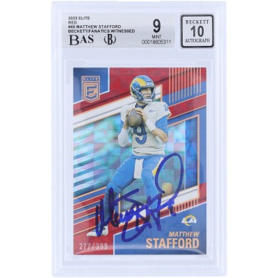 Matthew Stafford Los Angeles Rams Autographed 2022 Panini Donruss Elite Red #46 #/399 Beckett Fanatics Witnessed Authenticated 9/10 Card