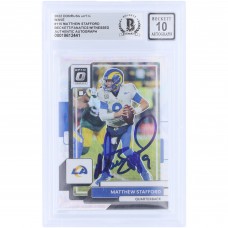 Matthew Stafford Los Angeles Rams Autographed 2022 Panini Donruss Optic Wave #115 #/300 Beckett Fanatics Witnessed Authenticated 10 Card