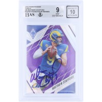 Matthew Stafford Los Angeles Rams Autographed 2022 Panini Phoenix Purple #60 #/125 Beckett Fanatics Witnessed Authenticated 9/10 Card