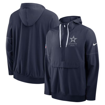 Куртка Dallas Cowboys Nike Navy Sideline Logo Glory Anorak Half-Zip Hooded