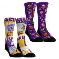 Unisex Minnesota Vikings Rock Em Socks Holiday Remix Crew Socks Two-Pack