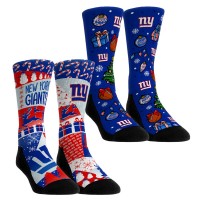 Unisex New York Giants Rock Em Socks Holiday Remix Crew Socks Two-Pack