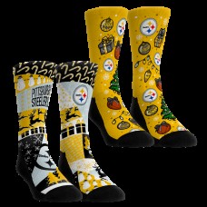 Unisex Pittsburgh Steelers Rock Em Socks Holiday Remix Crew Socks Two-Pack