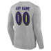 Именная футболка с длинным рукавом Baltimore Ravens Gray Team Authentic Name & Number