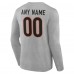 Cincinnati Bengals Gray Team Authentic Personalized Name & Number Long Sleeve T-Shirt