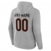 Cincinnati Bengals Gray Team Authentic Personalized Name & Number Hoodie