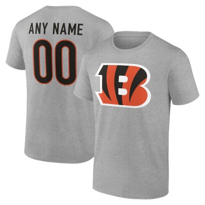 Cincinnati Bengals Gray Team Authentic Personalized Name & Number T-Shirt