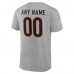 Cincinnati Bengals Gray Team Authentic Personalized Name & Number T-Shirt