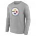 Pittsburgh Steelers Gray Team Authentic Personalized Name & Number Long Sleeve T-Shirt