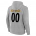 Pittsburgh Steelers Gray Team Authentic Personalized Name & Number Hoodie