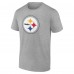 Pittsburgh Steelers Gray Team Authentic Personalized Name & Number T-Shirt
