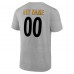 Pittsburgh Steelers Gray Team Authentic Personalized Name & Number T-Shirt