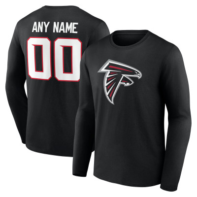 Именная футболка с длинным рукавом Atlanta Falcons Black Team Authentic Name & Number