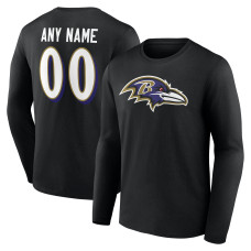 Именная футболка с длинным рукавом Baltimore Ravens Black Team Authentic Name & Number Именная футболка с длинным рукавом Baltimore Ravens Black Team Authentic Name & Number