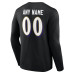 Именная футболка с длинным рукавом Baltimore Ravens Black Team Authentic Name & Number