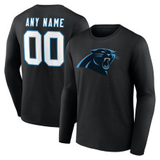 Именная футболка с длинным рукавом Carolina Panthers Black Team Authentic Name & Number Именная футболка с длинным рукавом Carolina Panthers Black Team Authentic Name & Number