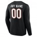 Cincinnati Bengals Black Team Authentic Personalized Name & Number Long Sleeve T-Shirt