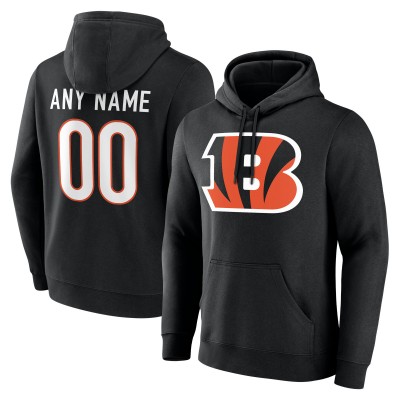 Cincinnati Bengals Black Team Authentic Personalized Name & Number Hoodie