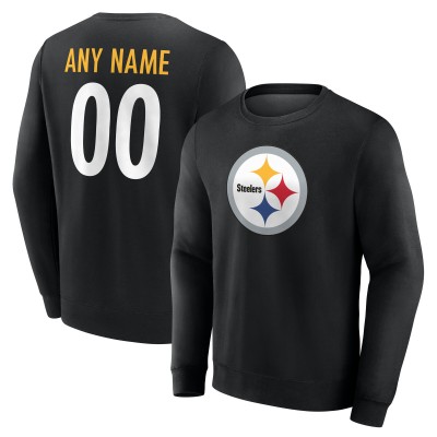 Pittsburgh Steelers Black Team Authentic Personalized Name & Number Sweatshirt