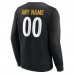 Pittsburgh Steelers Black Team Authentic Personalized Name & Number Sweatshirt