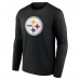 Pittsburgh Steelers Black Team Authentic Personalized Name & Number Long Sleeve T-Shirt