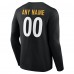 Pittsburgh Steelers Black Team Authentic Personalized Name & Number Long Sleeve T-Shirt