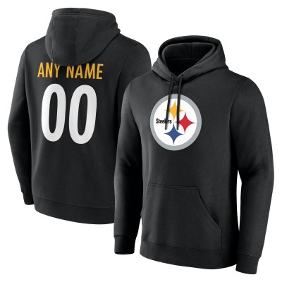 Pittsburgh Steelers Black Team Authentic Personalized Name & Number Hoodie